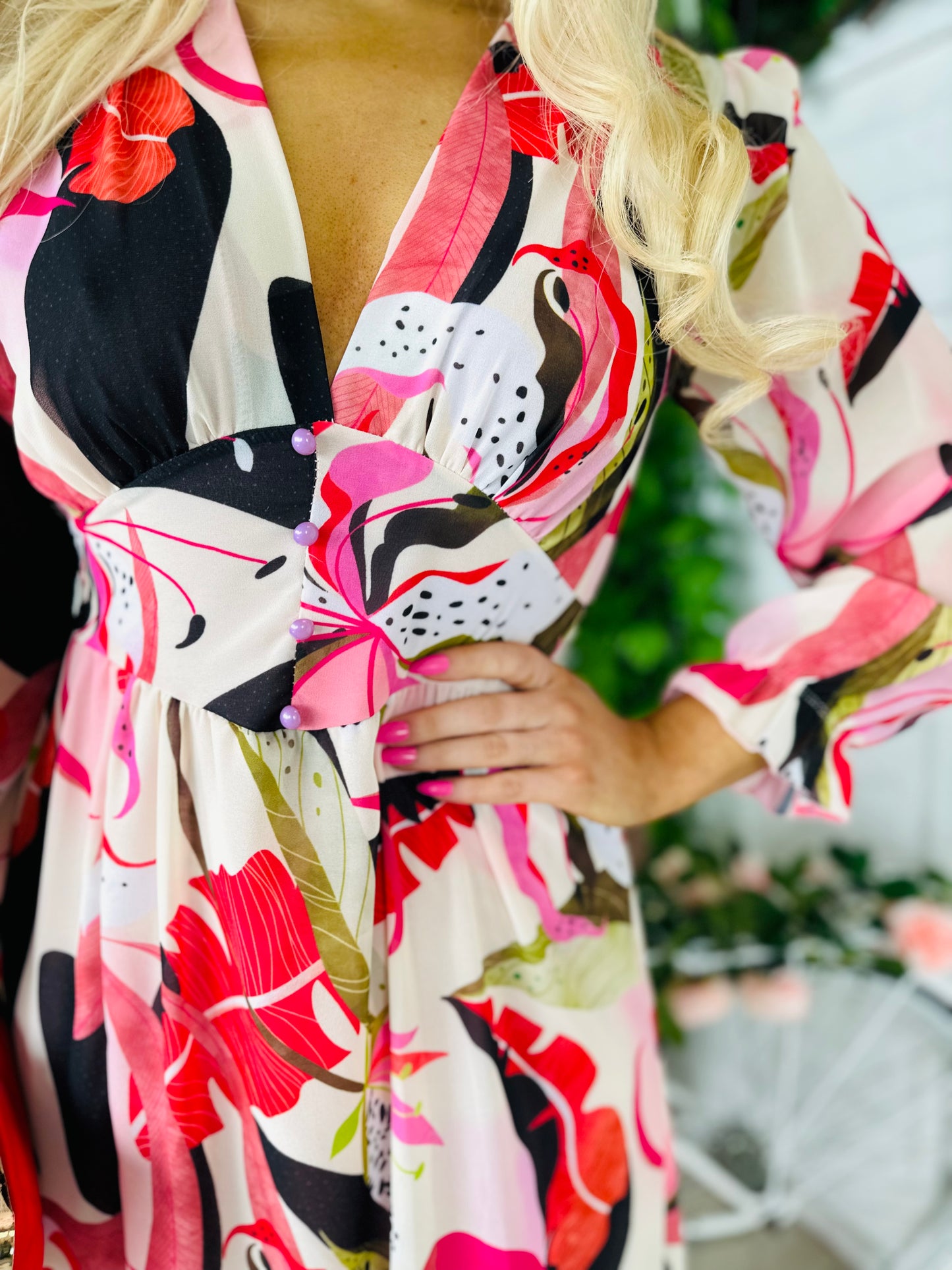 Dom Floral Print Midi Dress