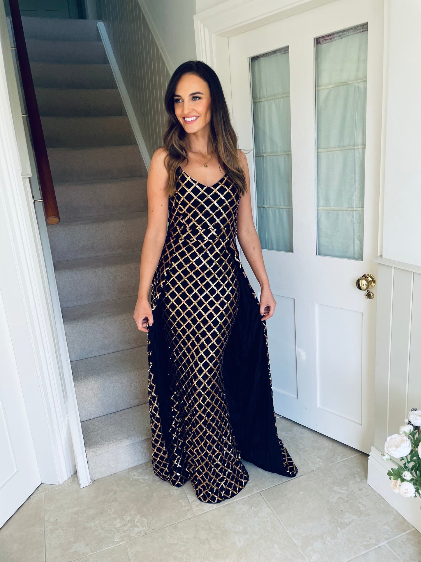 Una Dress Black & Gold