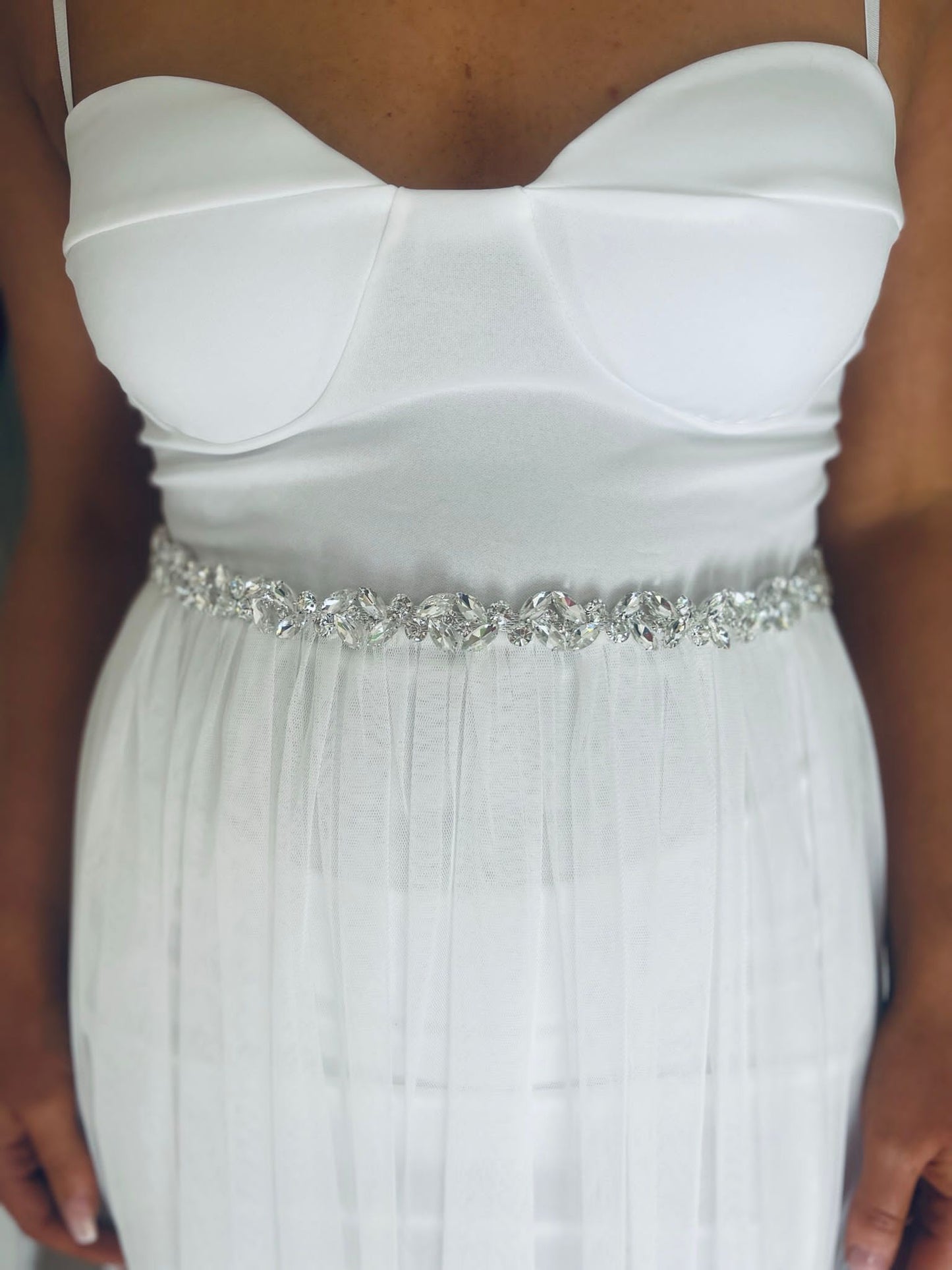 White Embellished Belt E