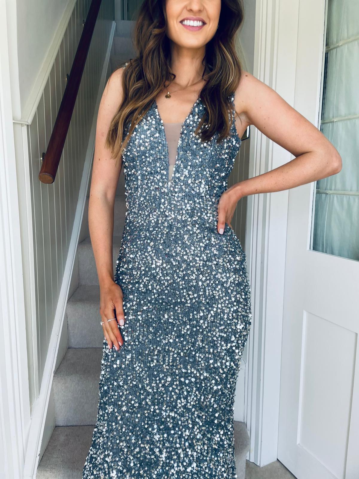 Traci Sequin Dress Pewter