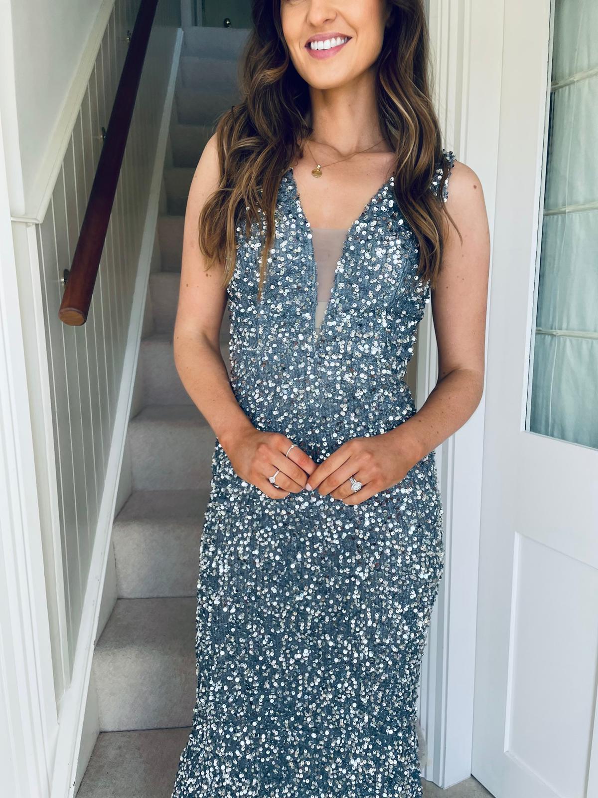 Traci Sequin Dress Pewter