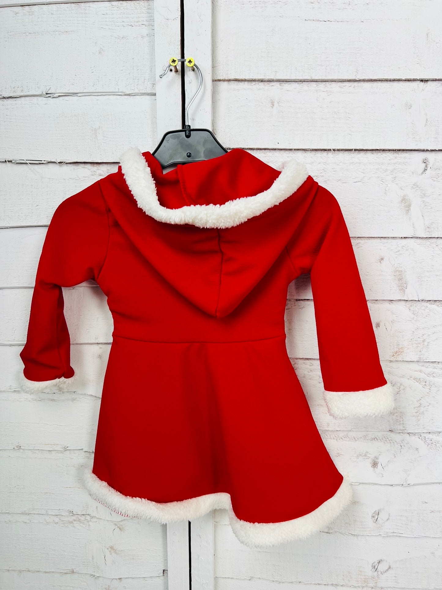 Girls Santa Dress with snowflake trim