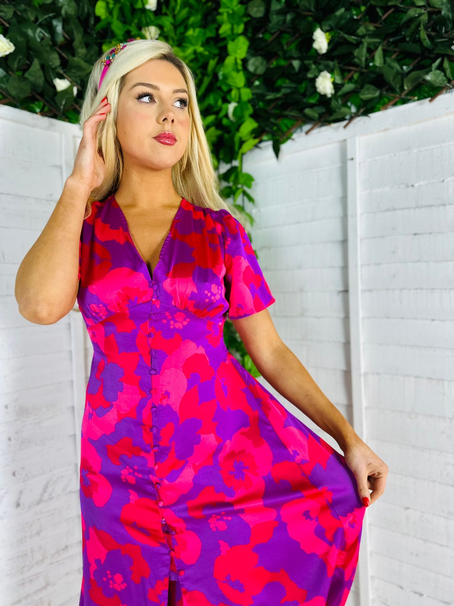 Jones Midi Dress Purple/Pink