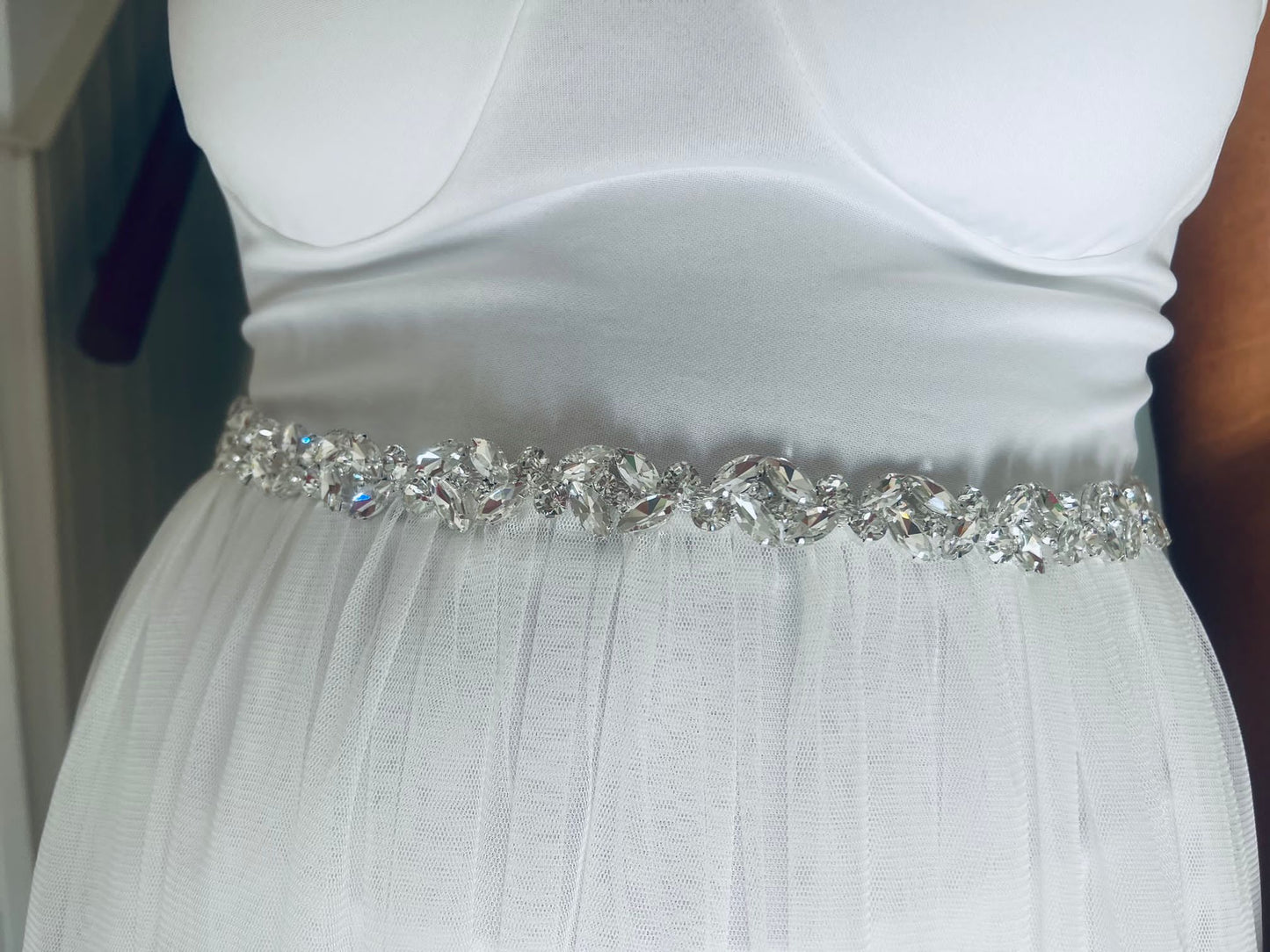 White Embellished Belt E