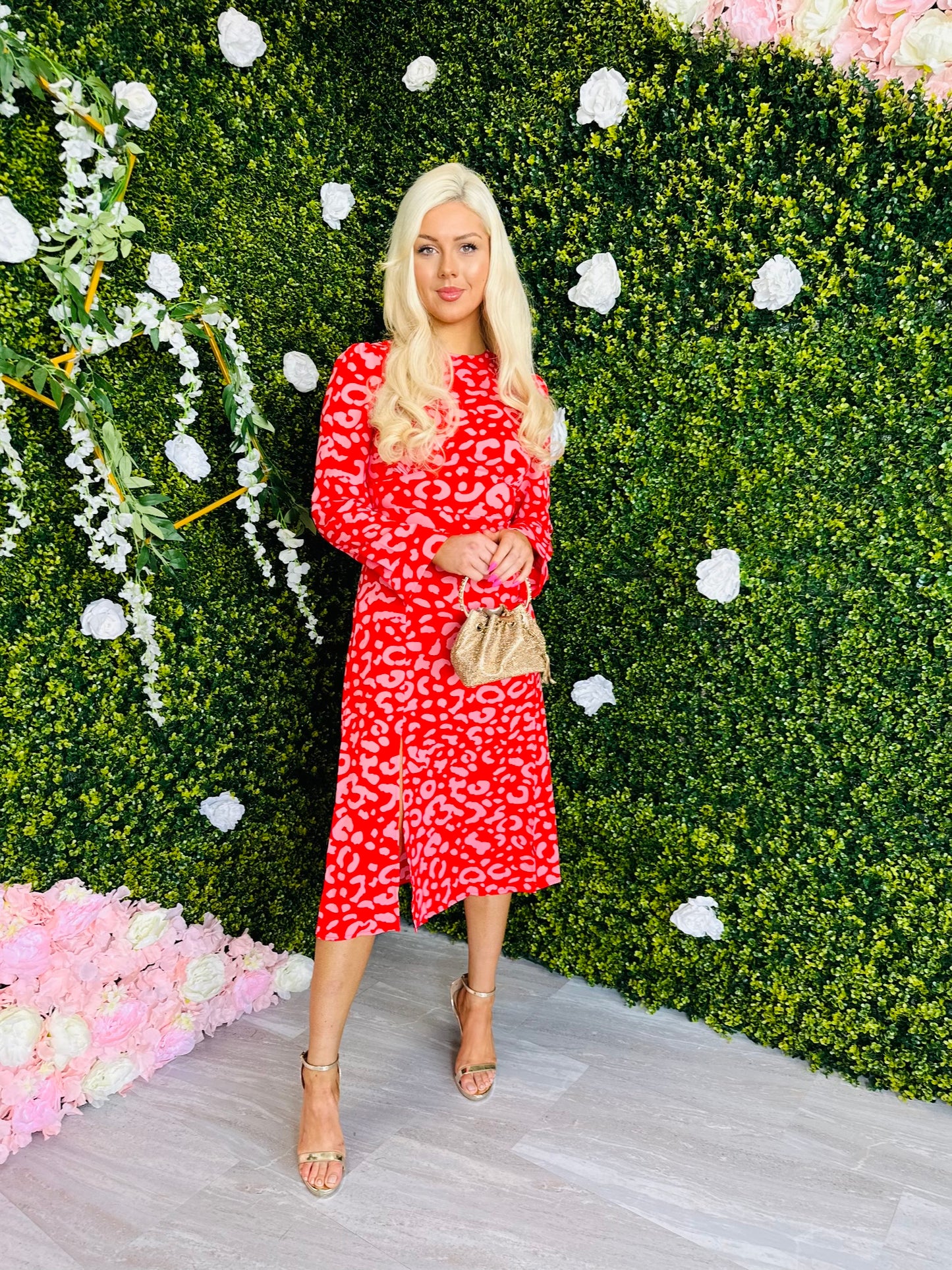 Cass Dress Red Leopard