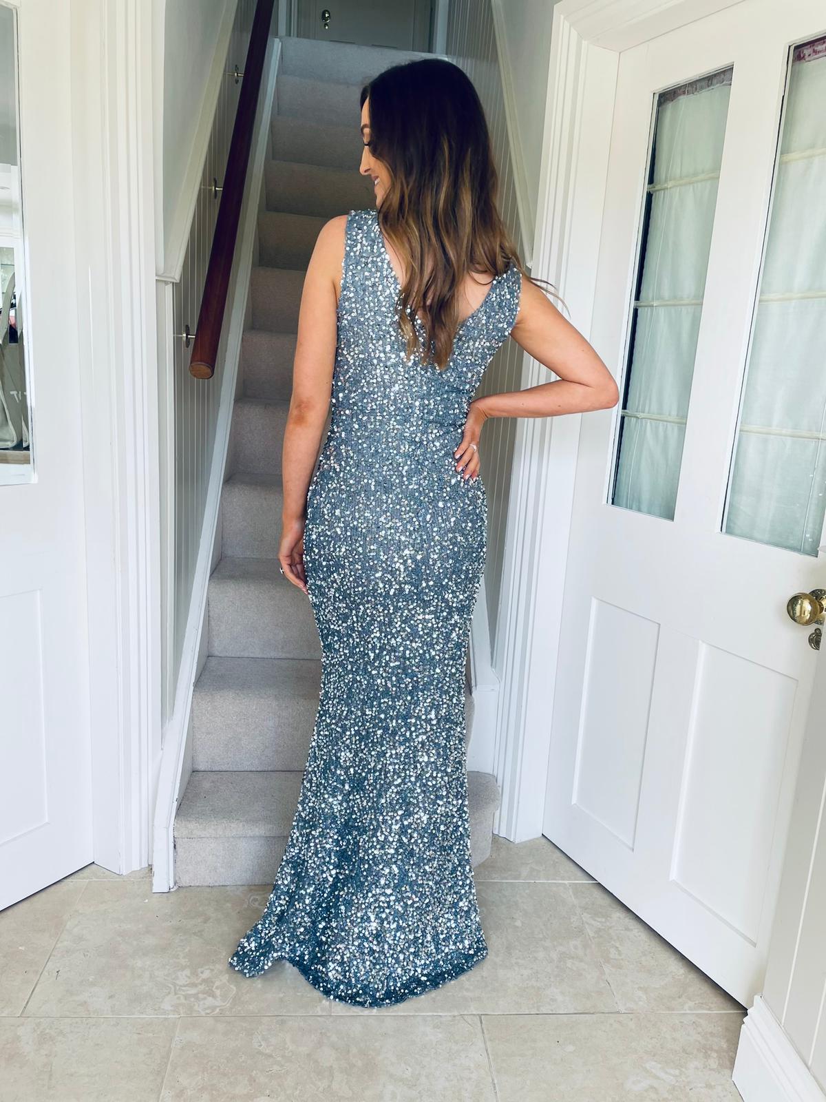 Traci Sequin Dress Pewter
