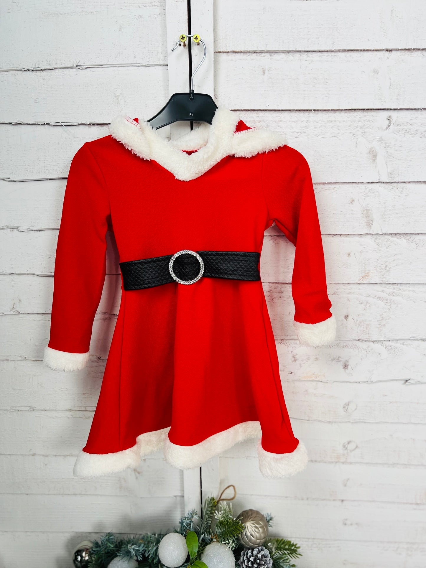 Girls Santa Dress with Black belt