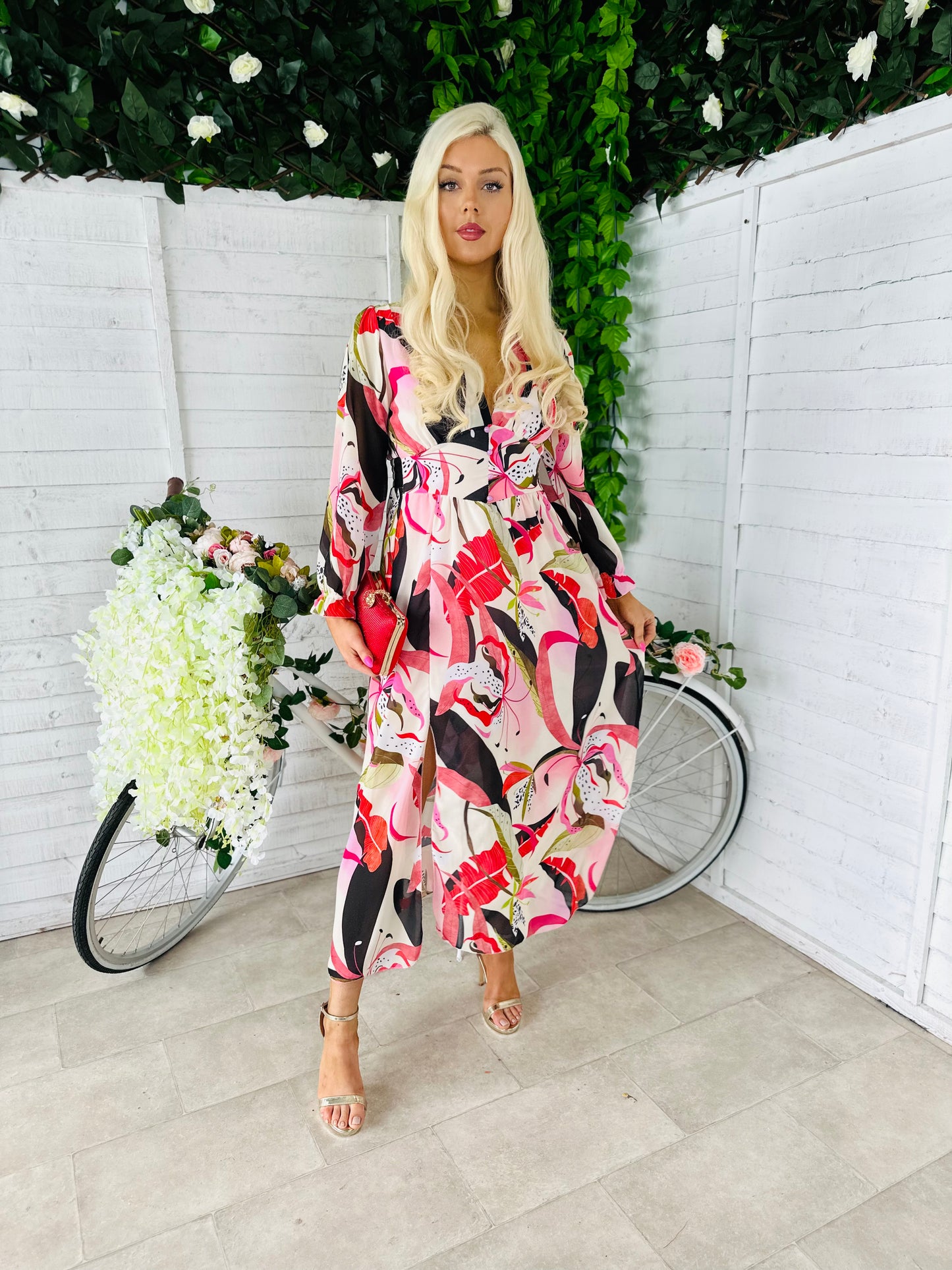 Dom Floral Print Midi Dress