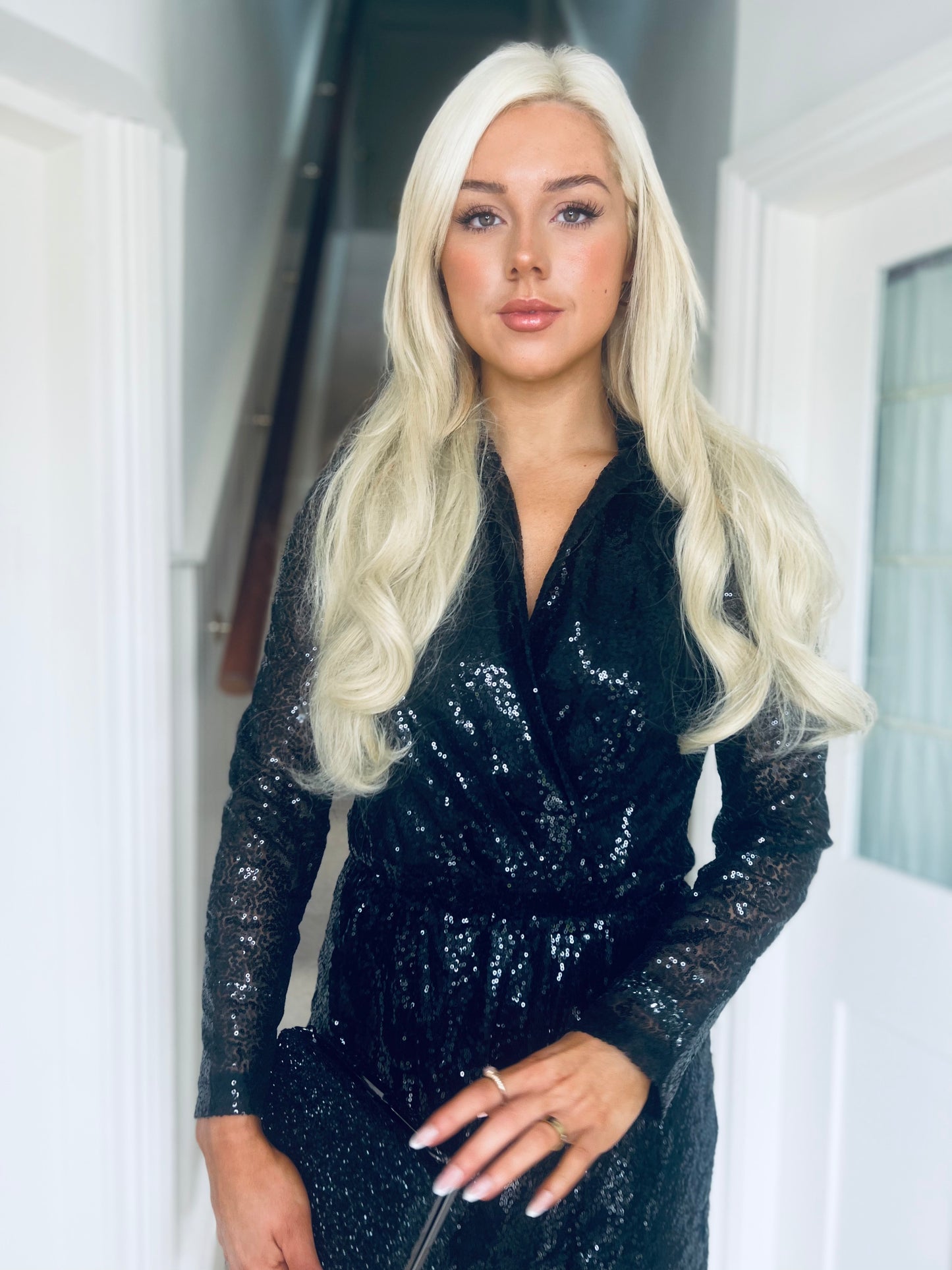 Unique Glitter Dress Black