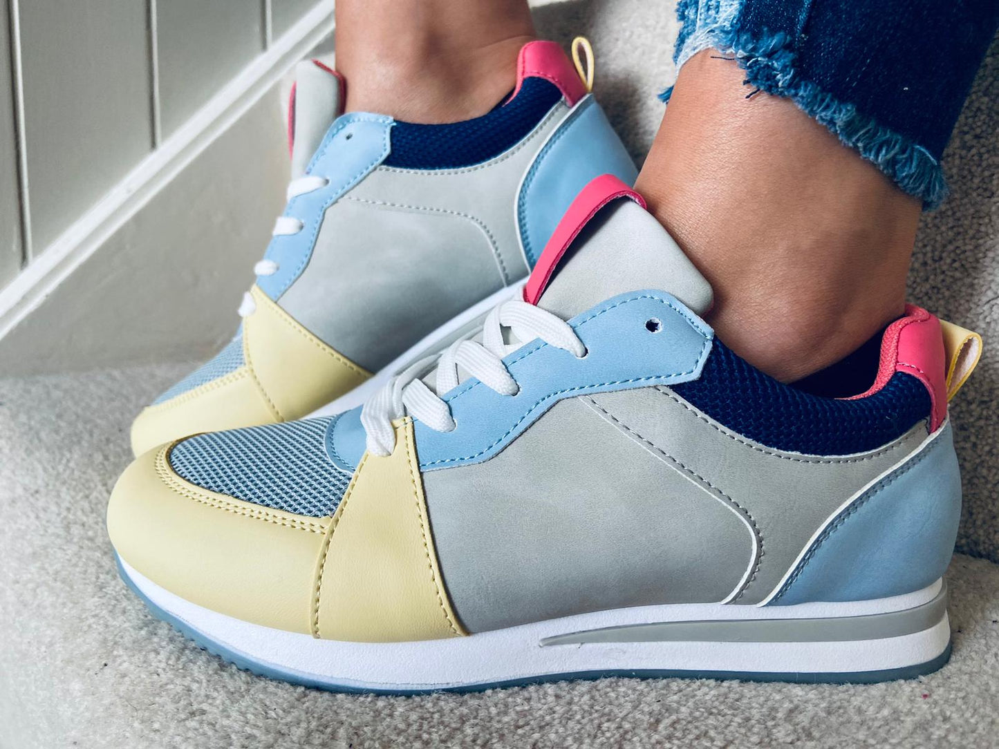 Ezzi Trainers Yellow/Grey