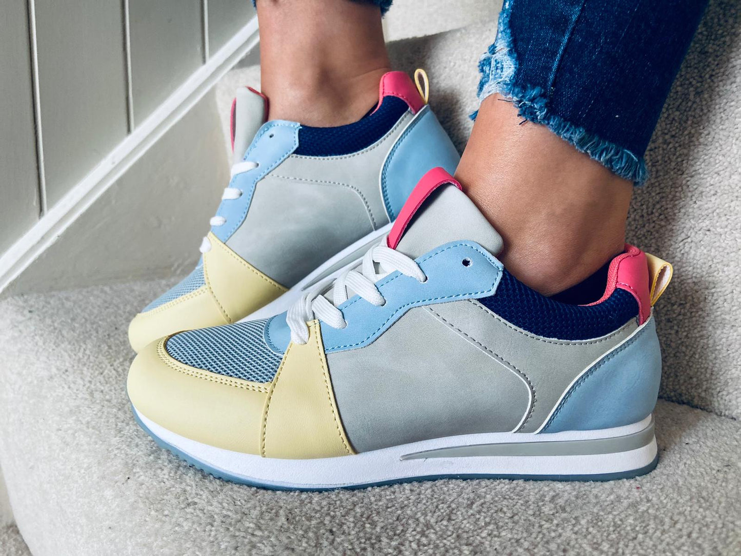 Ezzi Trainers Yellow/Grey