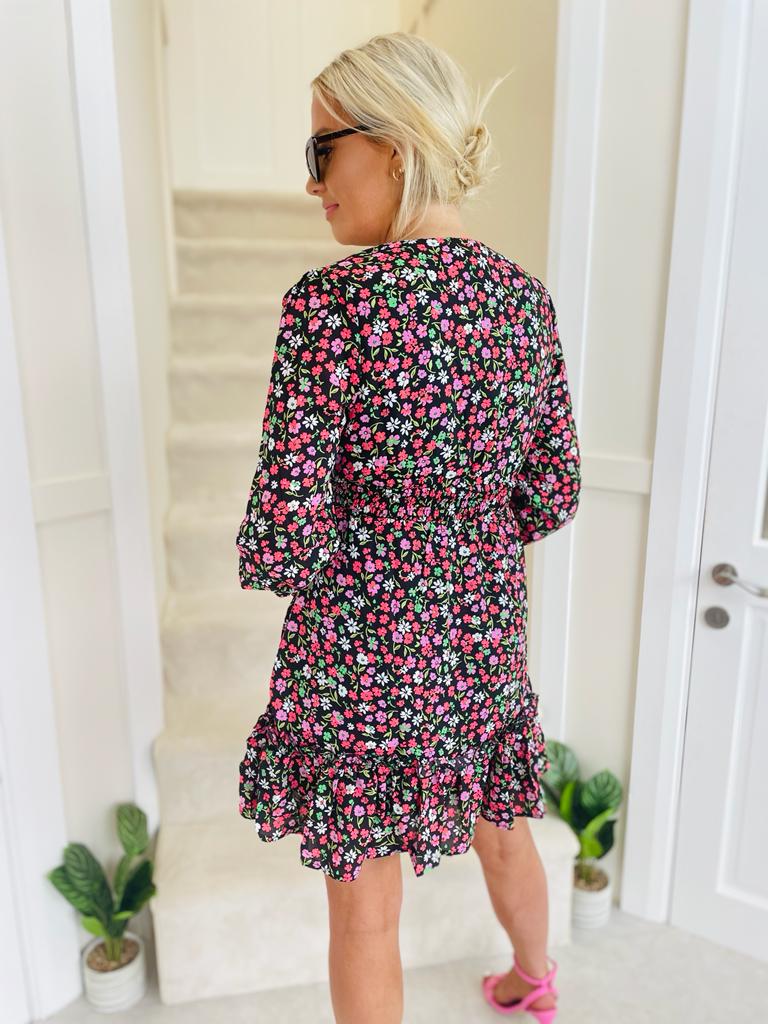 Haven Dress Floral Black