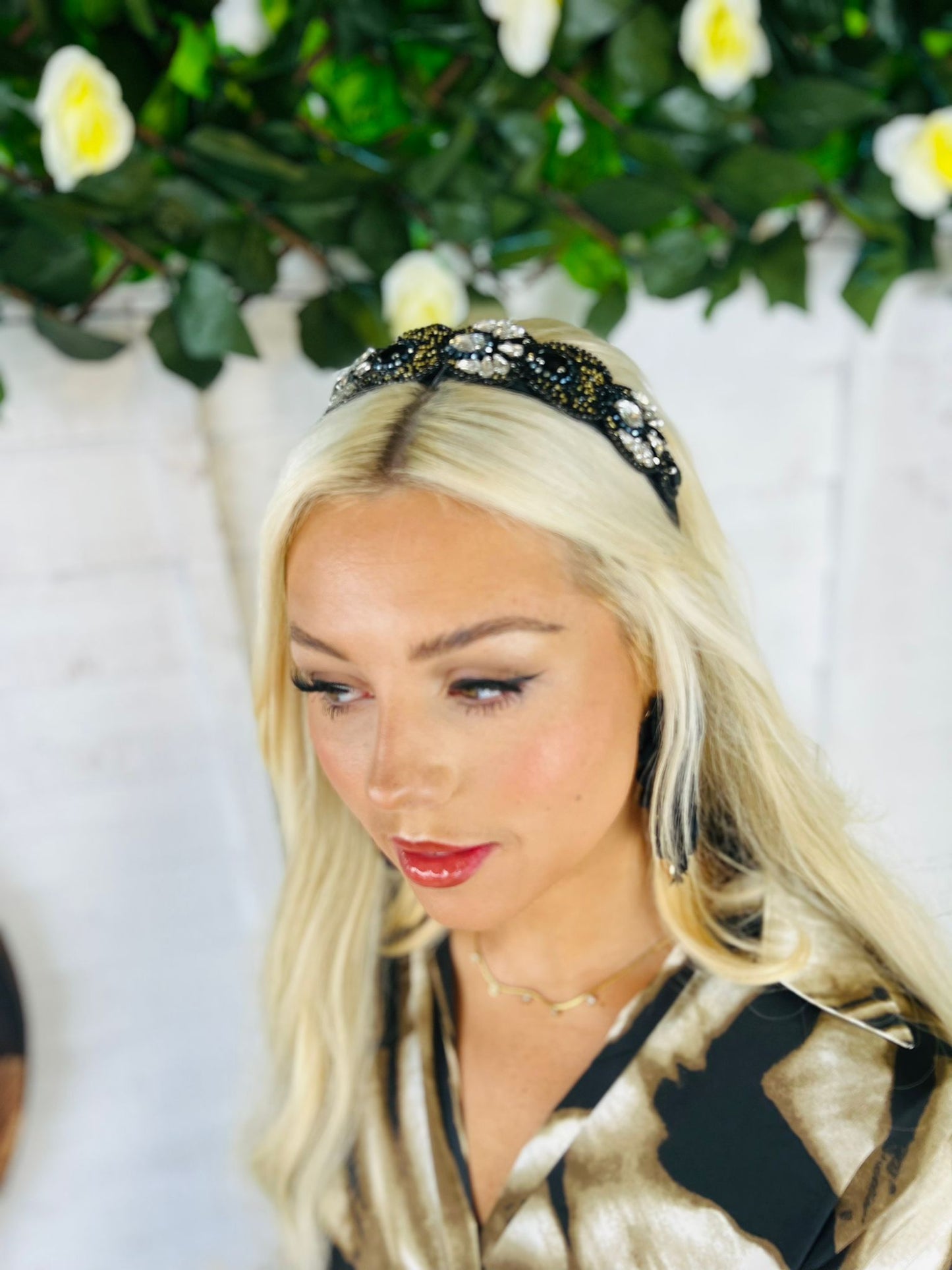 Ray Embellished Hairband Black