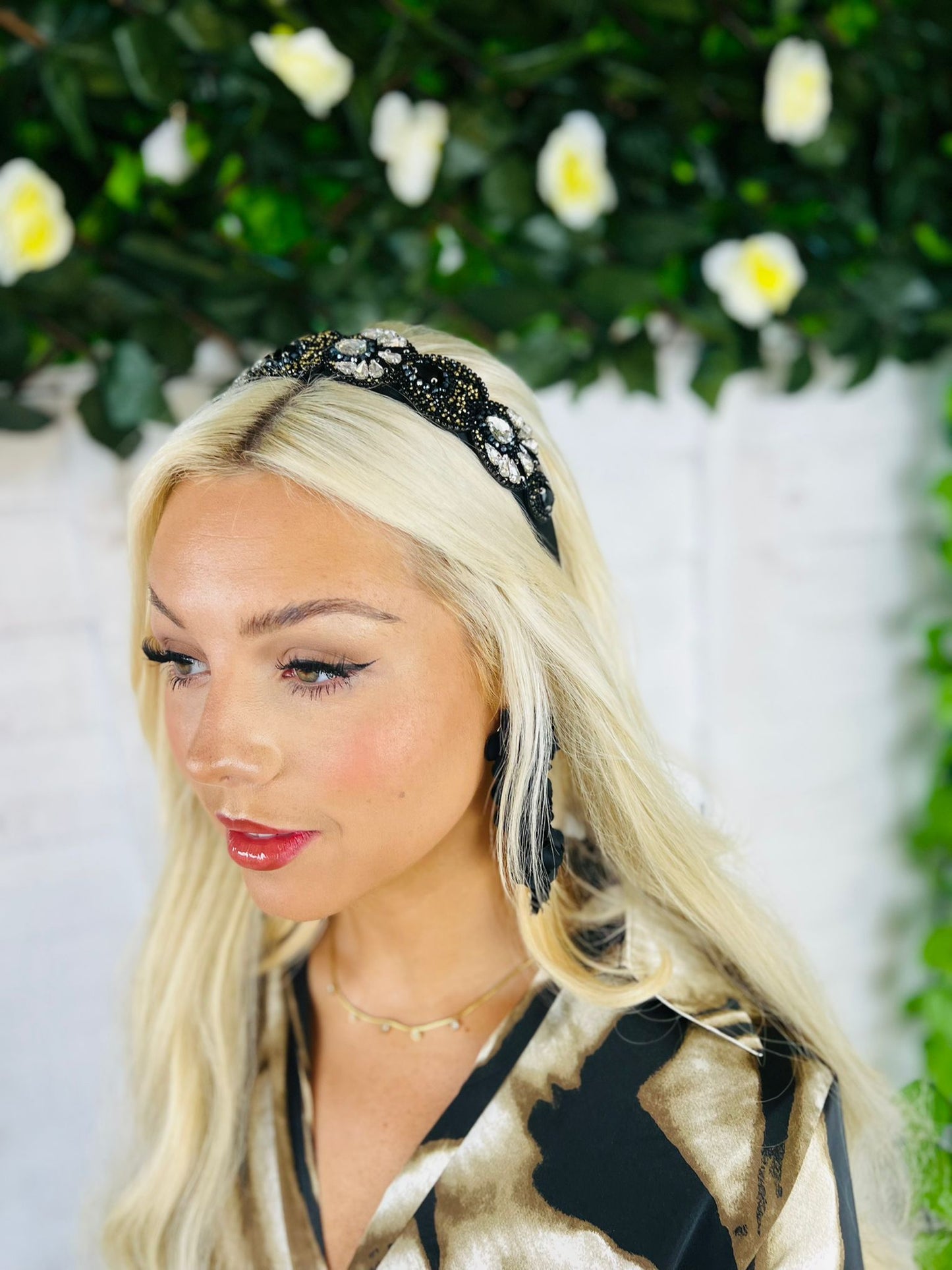 Ray Embellished Hairband Black