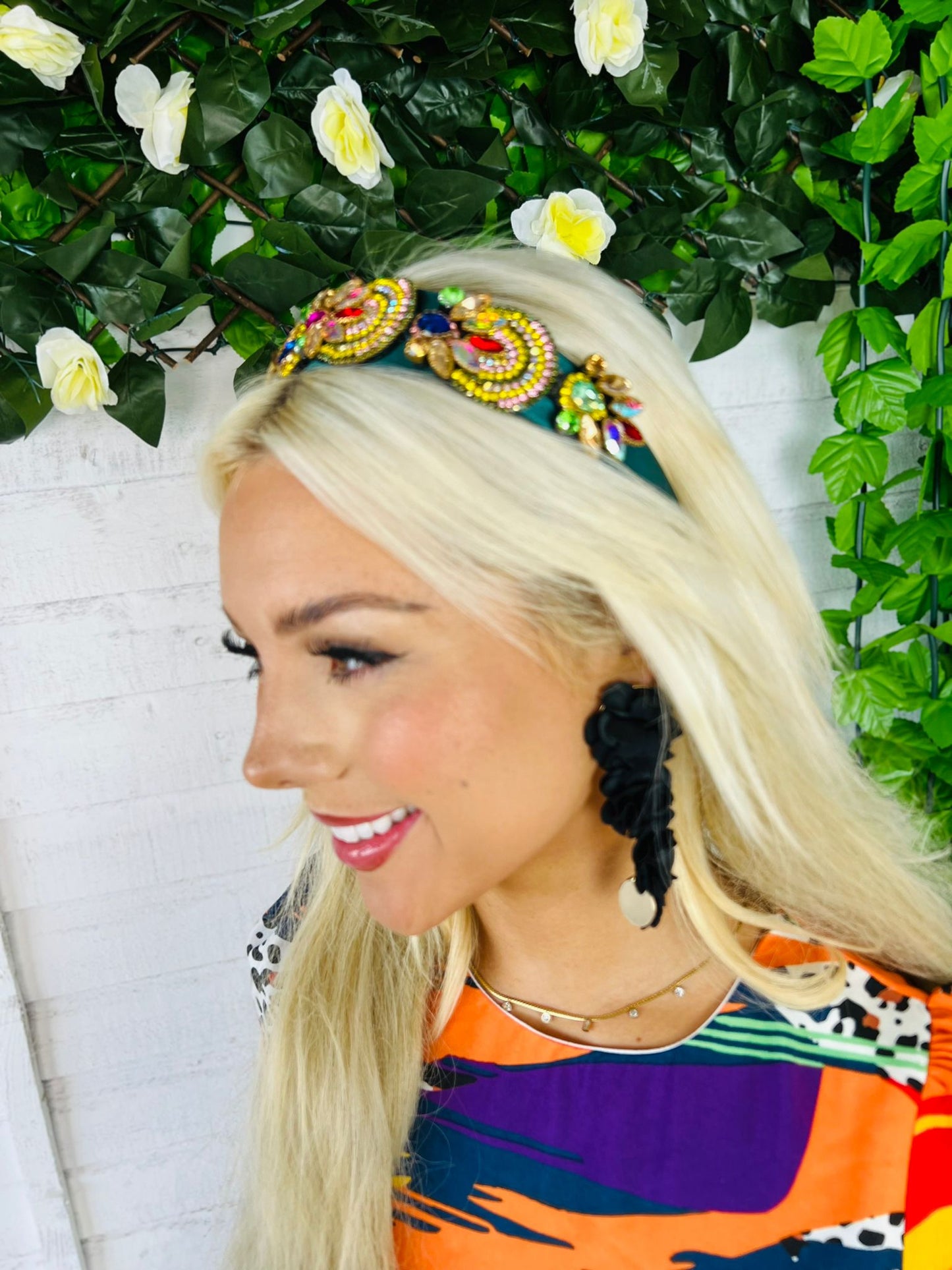 Pria Embellished Hairband Forest