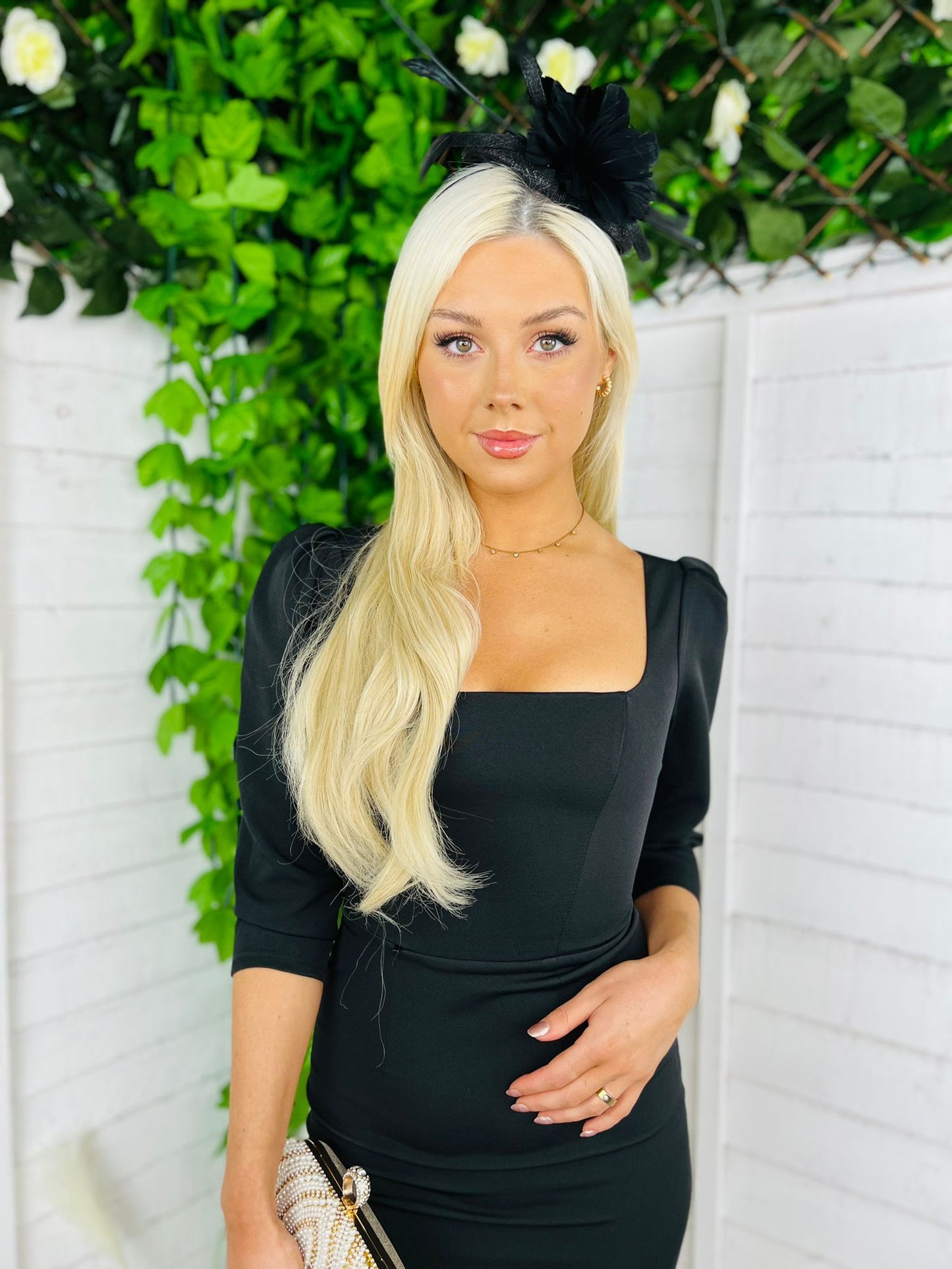 Caprice Bodycon Midi Dress Black