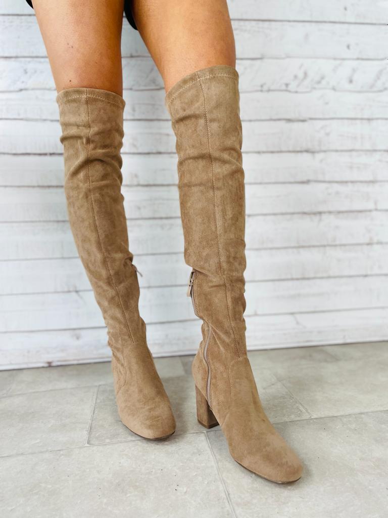 Marcus Over Knee Boots Taupe