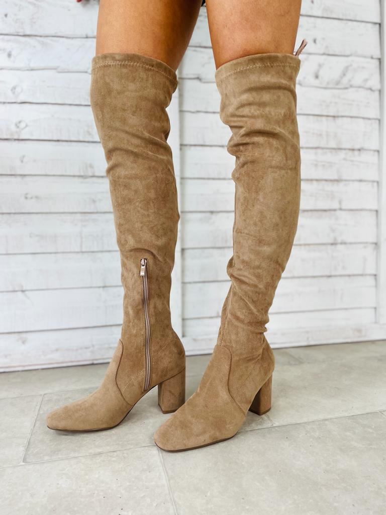 Marcus Over Knee Boots Taupe