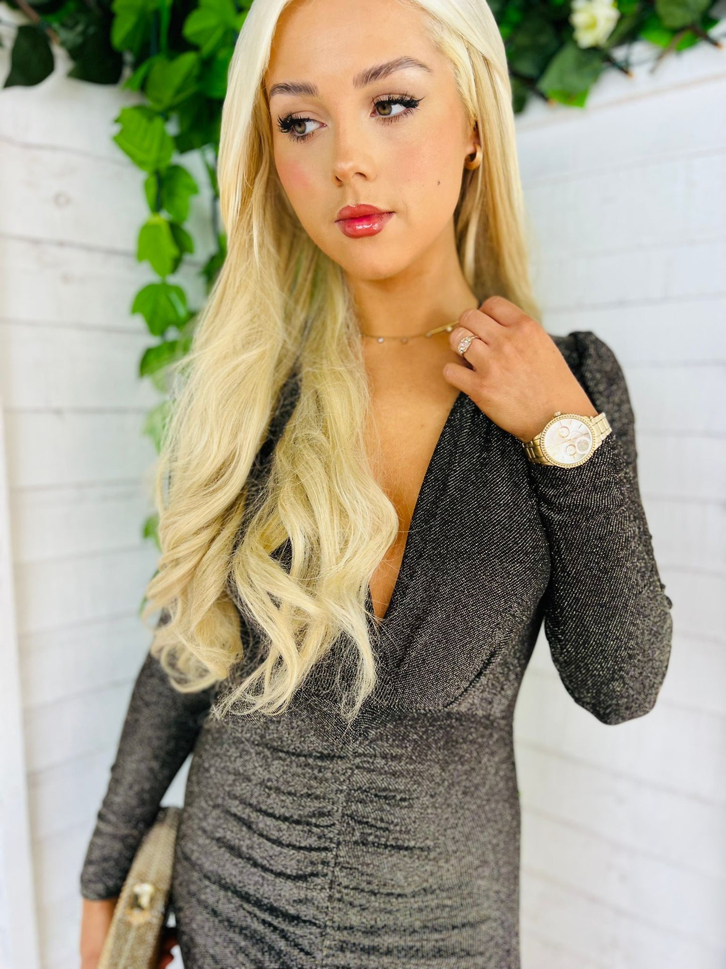 Gwen Dress Metalic Gold