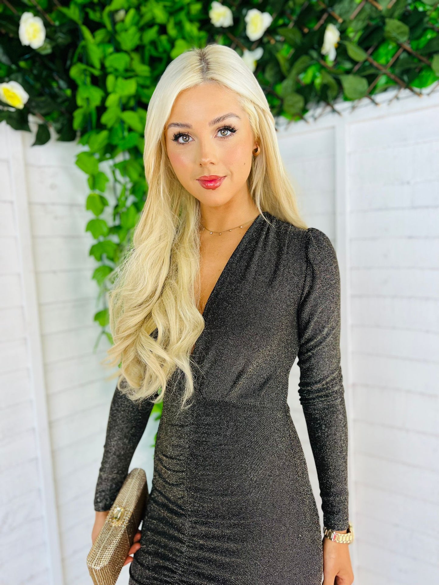 Gwen Dress Metalic Gold