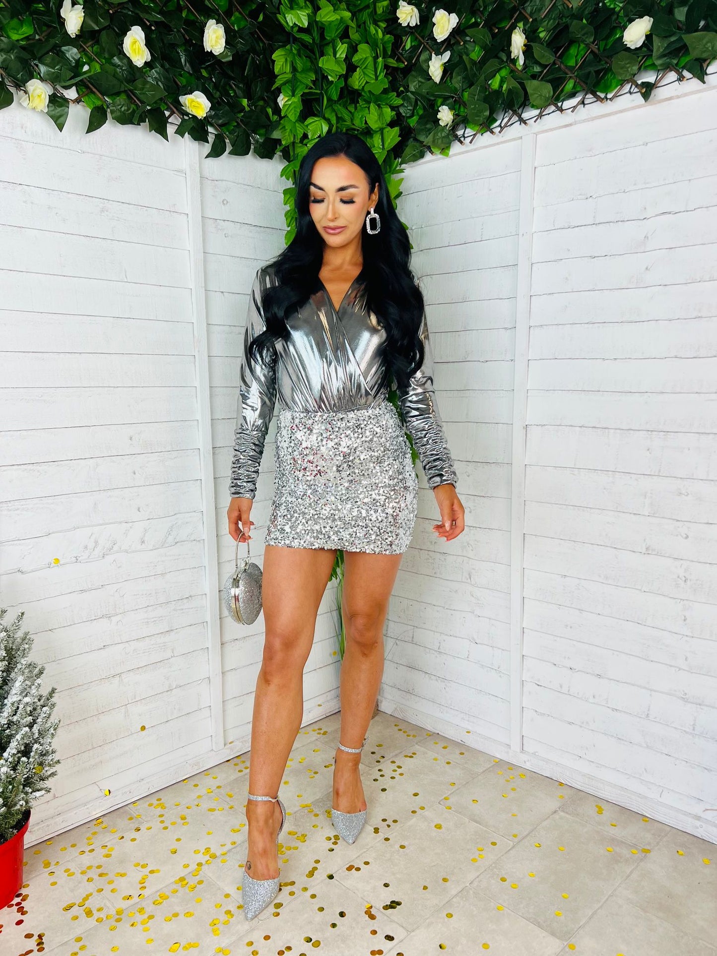 Robbi Metalic Bodysuit Silver