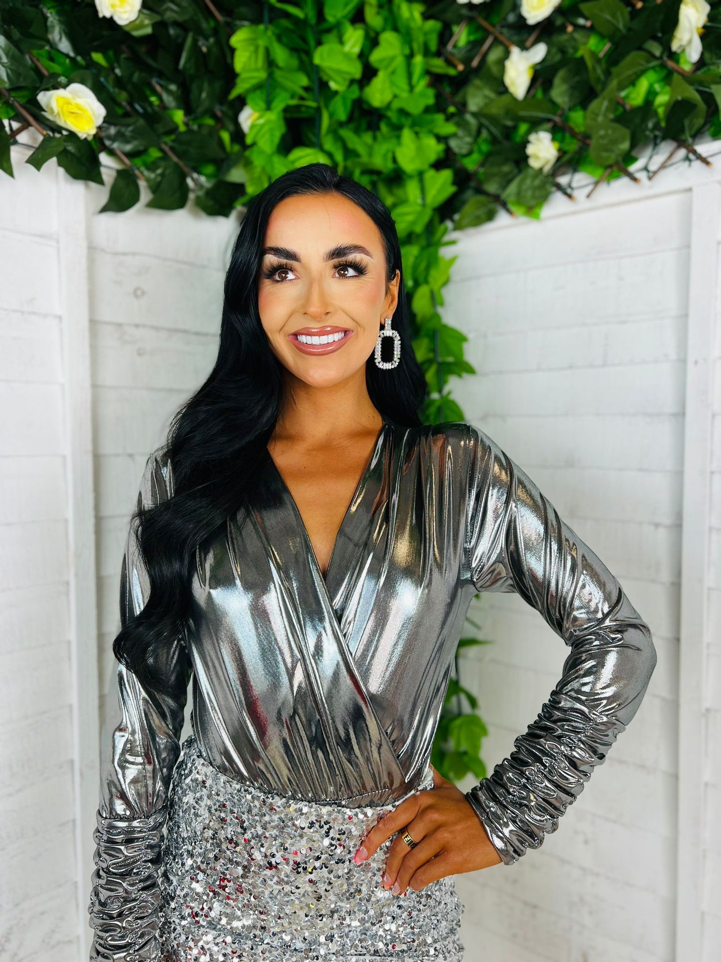 Robbi Metalic Bodysuit Silver