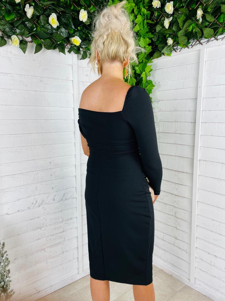 Phoebe One Shoulder Dress Black