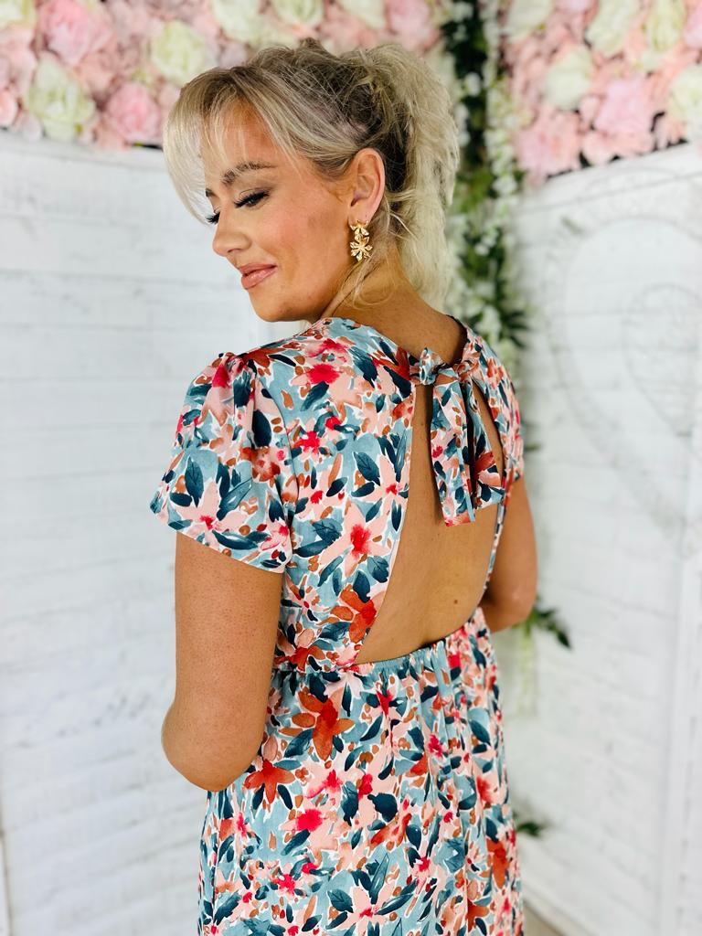 Glenda Open Back Midi Dress