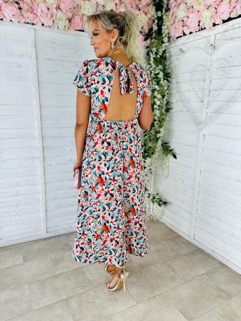 Glenda Open Back Midi Dress