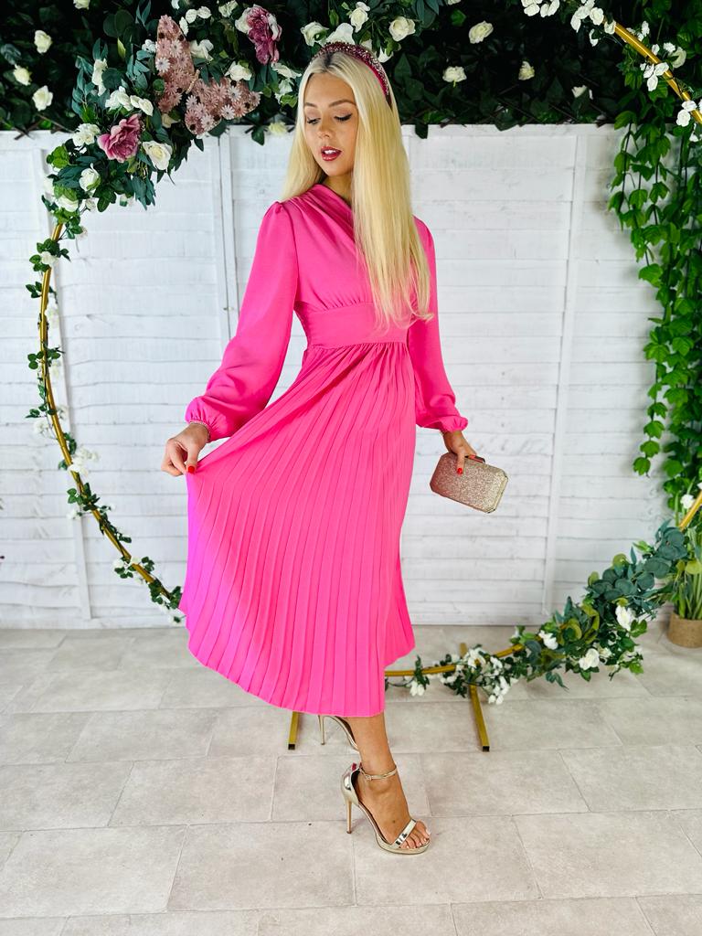 Meg Banded Maxi Dress Hot Pink