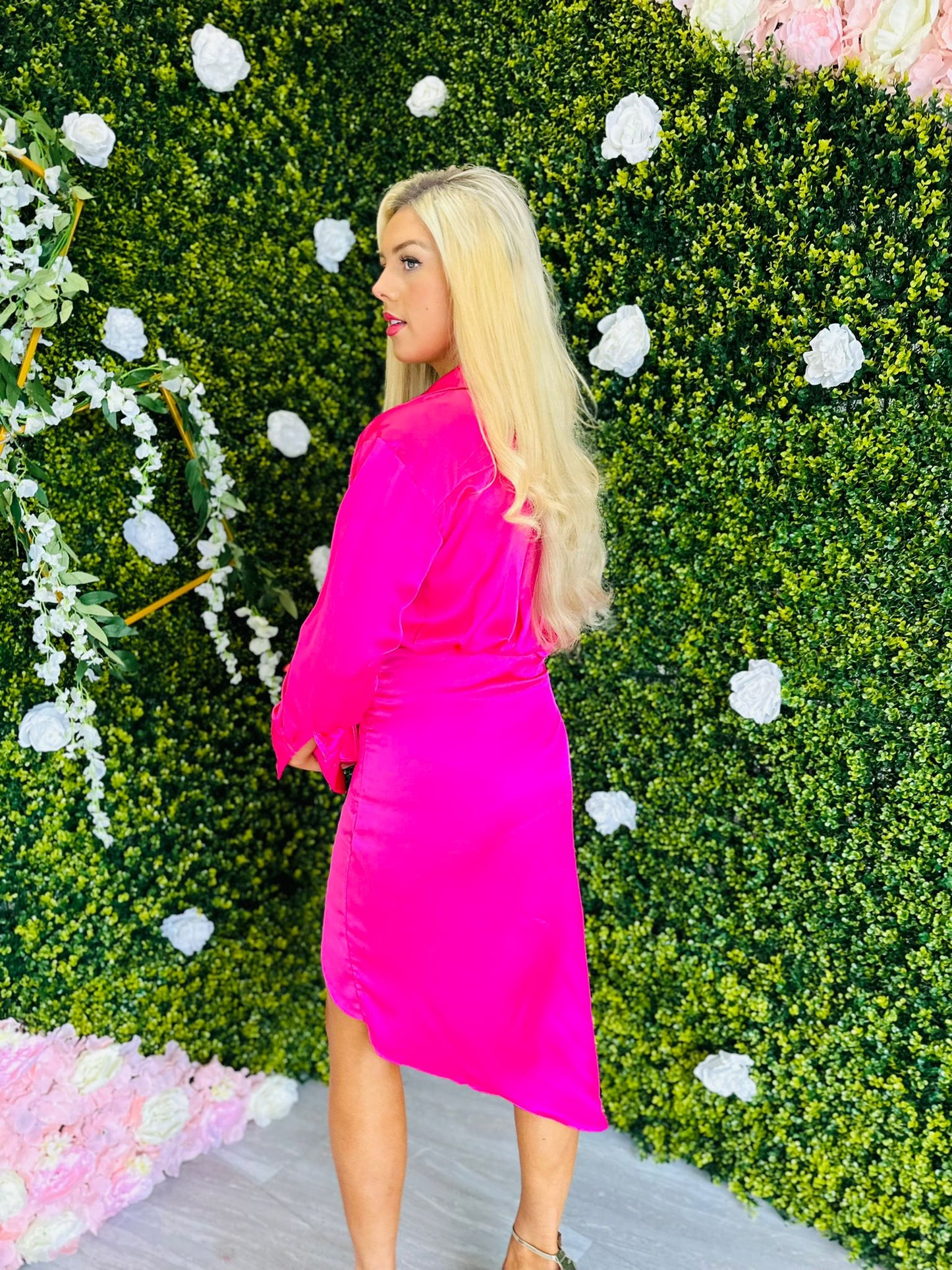 Harlow Midi Dress Fuchsia