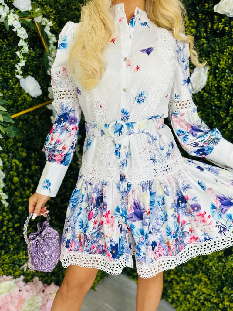 Vixen Mini Dress Floral White