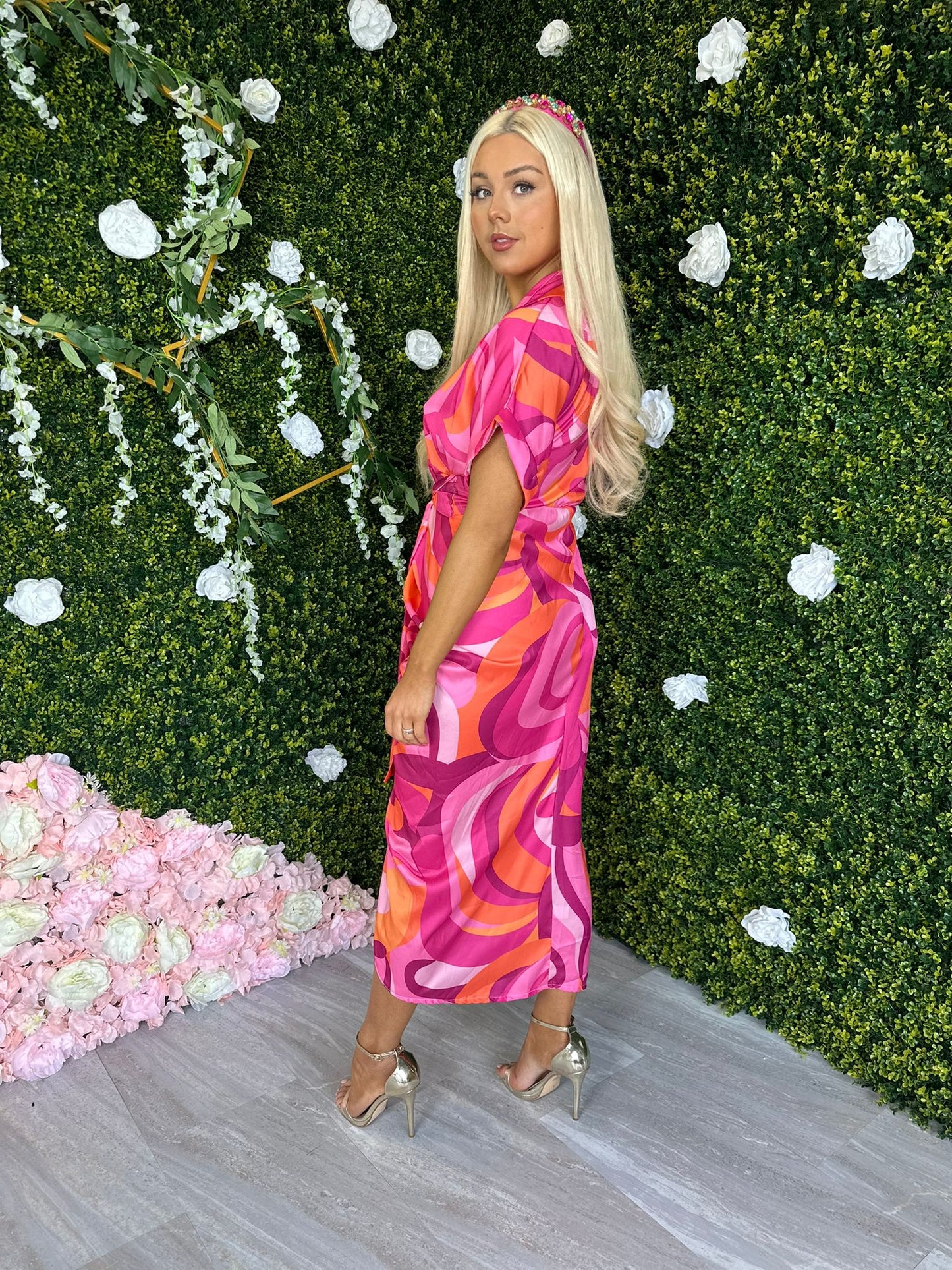 Dona Midi Dress Pink