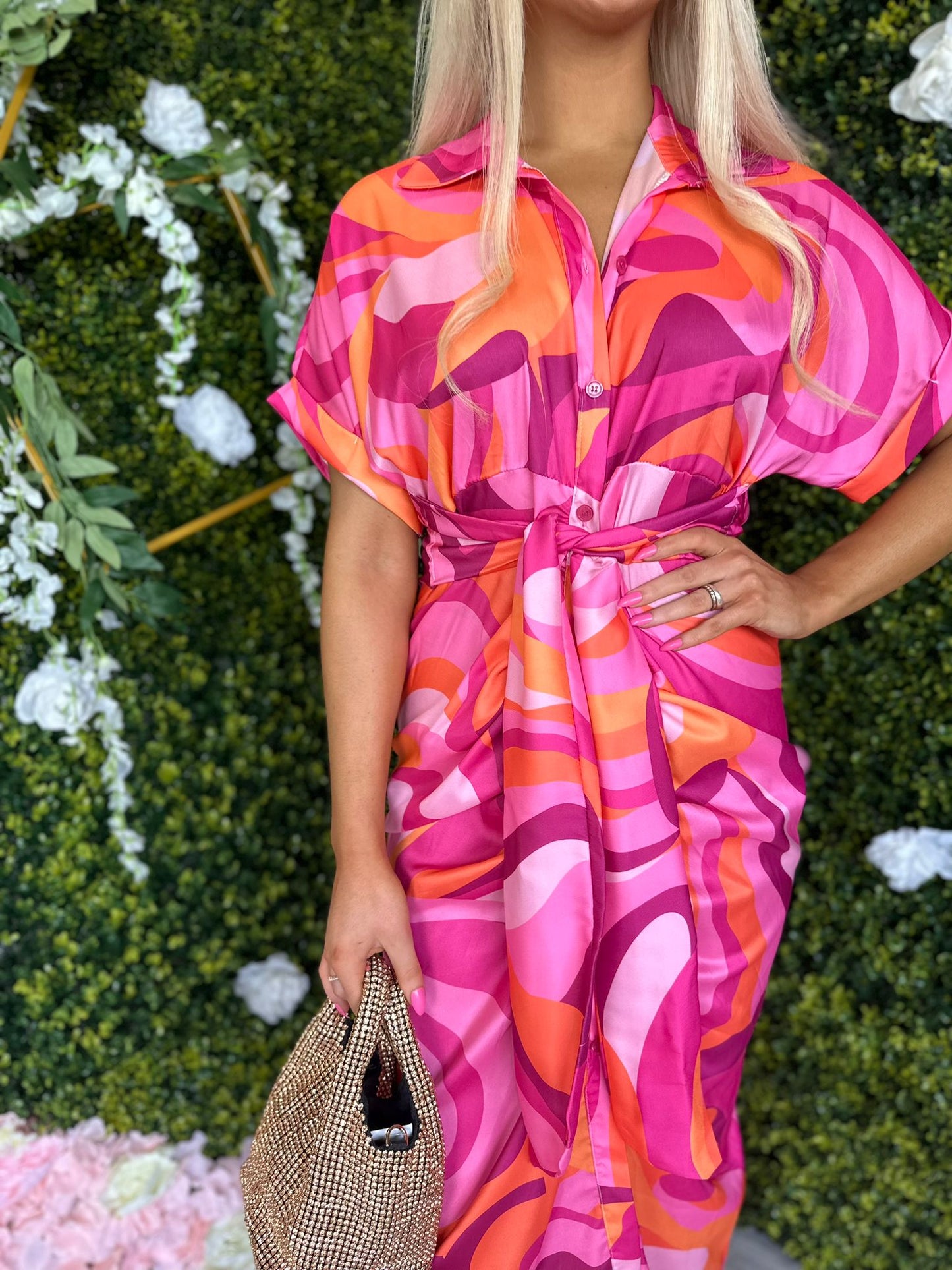 Dona Midi Dress Pink