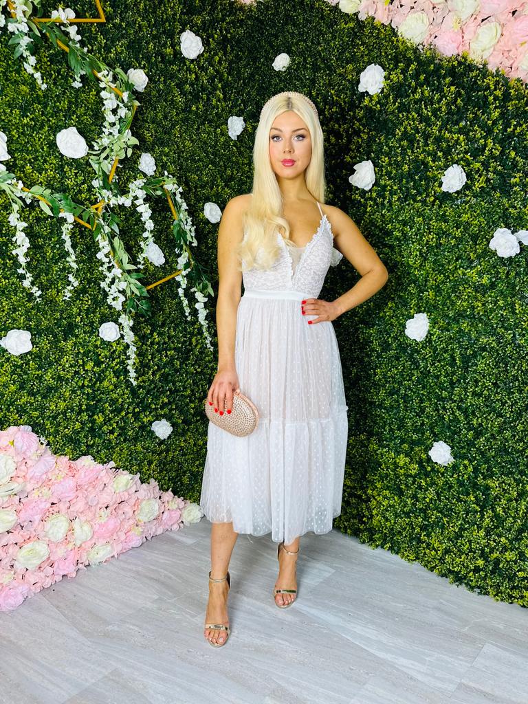 Eabha Midi Dress Off White
