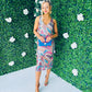 Paisley Sequin Midi Dress Fuch