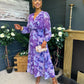 Emily Banded Midi Dress Purple