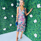 Paisley Sequin Midi Dress Fuch
