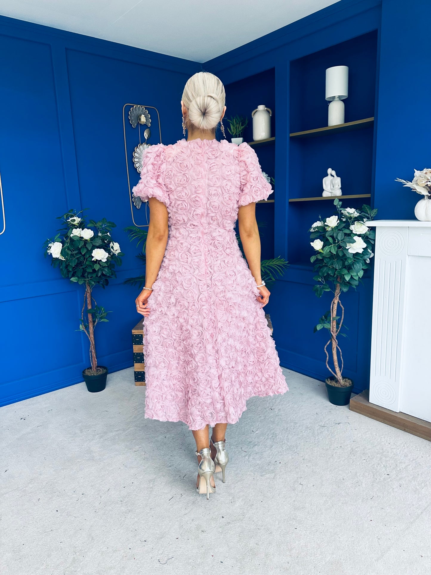 Pippa 3D Floral Occasion Dress Pink