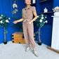 Marissa Short Sleeve Denim Jumpsuit Mocha PRE ORDER Arriving 15 August