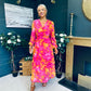 Emily Banded Midi Dress Pink