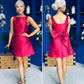 Feyre Bow Detail Sleeves Mini Dress Wine