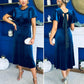 Jessica Angel Sleeve Bow Detail Velvet Dress Navy