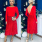 Evelyn Sequin Skirt Occasion Dress Red