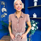Marissa Short Sleeve Denim Jumpsuit Mocha PRE ORDER Arriving 15 August