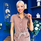 Marissa Short Sleeve Denim Jumpsuit Mocha PRE ORDER Arriving 15 August