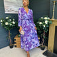 Emily Banded Midi Dress Purple