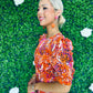 Samira Multi Leopard Frill Sleeve Midi Dress