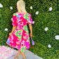 Nadine Multicolour Floral Buckle Detail Midi Dress