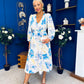 Grainne Button Detail Midi Dress Floral Blue